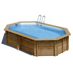 Piscina de madera gre canelle 2 ovalada 535x335x117