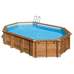 Piscina de madera gre safran 2 ovalada 620x395x136