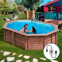 Piscina de madera Gre Sunbay Bambu ovalada 535x335x130