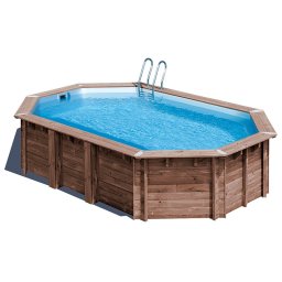 Piscina de madera gre macadamia ovalada 632x335x130