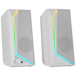 Mars Gaming MS72 Altavoces Gaming 15W RGB Flow 2 Drivers Activos Chipset DSP USB Jack 3.5mm Blanco