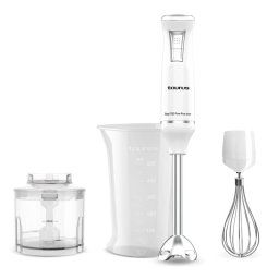Taurus Bapi 750 Pure Plus Inox Batidora de Mano 750W Blanca + Vaso Medidor 500ml + Picadora