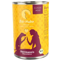 Herrmann's Menú Classic 6 x 400 g - Pollo ecológico con arroz ecológico
