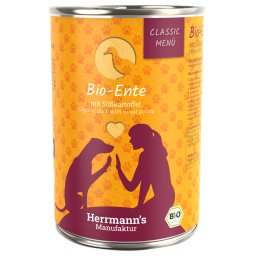Herrmann's Menú Classic BIO 12 x 400 g - Pato ecológico con boniato ecológico