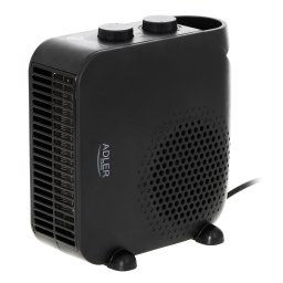 Adler AD7725B Calefactor Ventilador Eléctrico Portátil, Aire Caliente / Frío, 2 Niveles de Potencia, Termostato, Sistema de Seguridad contra Sobrecalentamiento, Calefacción Hogar, Camping, 2000W