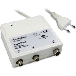 Metronic Amplificador Antena TV/FM 2 Salidas