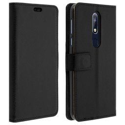 Avizar Funda Libro Billetera Negra para Nokia 7.1
