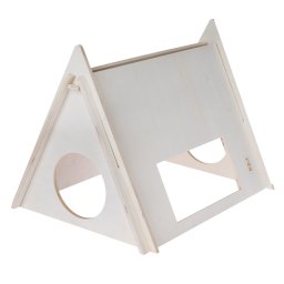 Tienda de campaña de madera TIAKI para animales pequeños - Largo 60 x Ancho 47 x Alto 45 cm
