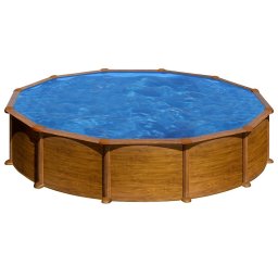 Piscina Gre Starpool circular aspecto madera altura 132 cm - Ø 350