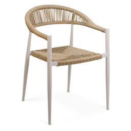 Sillon Terraza Jardin Alumino Blanco Diseño Moderno Aztial