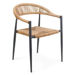 Sillon Terraza Jardin Alumino Gris Diseño Moderno Aztial