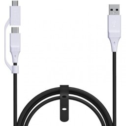 Raptor CC200 Cable USB 2.0 a USB-C/Micro USB 2.75m Blanco