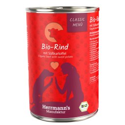 Herrmann's Menú Classic BIO 12 x 400 g - Vacuno ecológico con boniato ecológico