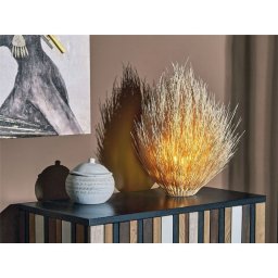 Lampara Sobre Mesa Palos de Rattan Medula Serie Naclaus