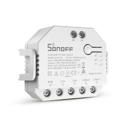 Sonoff Dual R3 Módulo de Control Inteligente 2-Gang WiFi Blanco