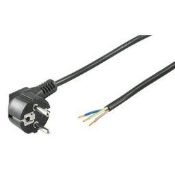 Goobay Cable de Alimentación Eléctrico CEE7 Tipo F a Bornes 3x0.75mm 1.5m Negro