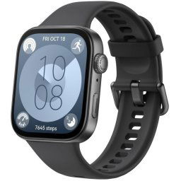 Huawei Watch Fit 3 Reloj Smartwatch AMOLED Negro con Correa de Fluoroelastómero Negra
