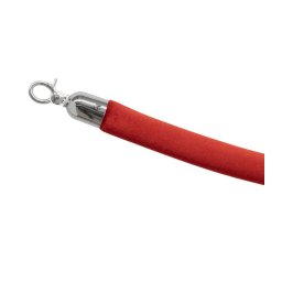 Cordón de Terciopelo Rojo remate Cromado