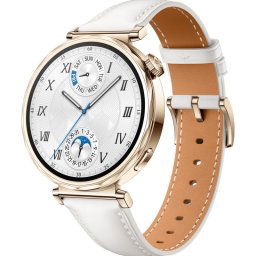 Huawei Watch GT 5 AMOLED 41mm Reloj Smartwatch Dorado con Correa de Cuero Compuesto Blanca