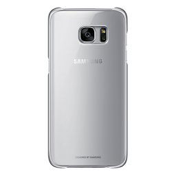 Samsung Funda Clear Cover Transparente y Plata para Samsung Galaxy S7 Edge