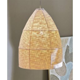 Lampara de Techo Rafia Natural Forma Campana Anjuno