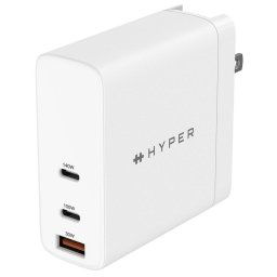 Hyper HyperJuice 140W Cargador GaN PD3.1 de 3 Puertos + Cable USB-C a USB-C 2m + Adaptadores Viaje