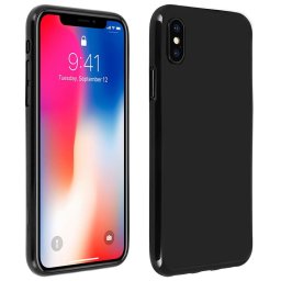 Avizar Funda Protectora de Silicona Flexible Antihuellas Negra para iPhone X