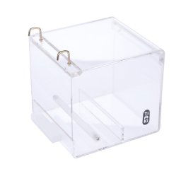 Comedero acrílico TIAKI No-Mess para pájaros - S: 13 x 14 x 13 cm (L x An x Al)