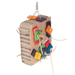 Caja de cartón TIAKI Shreddy juguete para pájaros - 15 x 8 x 23 cm (L x An x Al)