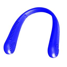Klack Ventilador Portátil de Cuello de Doble Cabeza Recargable por USB Azul