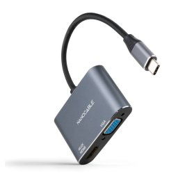 Nanocable Conversor HDMI Hembra a VGA Hembra 15cm Gris