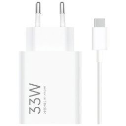 Xiaomi Adaptador de Corriente de Carga Rápida 33W USB-A Blanco + Cable USB-A a USB-C