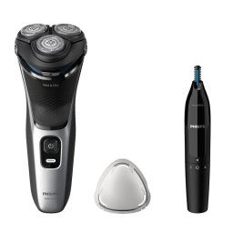 Philips Shaver 3000 Series S3143/02 Afeitadora Eléctrica en Seco/Mojado + Recortador de Nariz/Orejas