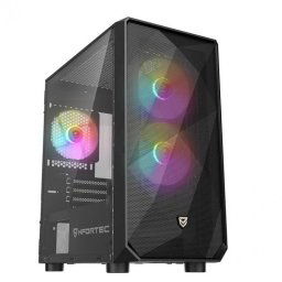 Nfortec Dys ARGB Torre MicroATX con Cristal Templado 3 Ventiladores USB 3.0 ARGB Negra