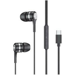 Celly Earphone Auriculares con Micrófono USB-C Negros