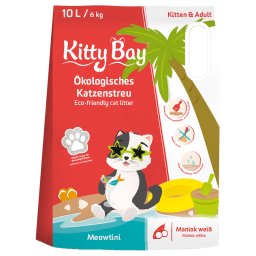 Arena ecológica KittyBay Meowtini Yuca Blanca para gatos - 10 litros (6 kg)