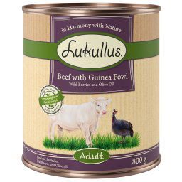 Lukullus Adult sin cereales 6 x 800 g - Vacuno y pintada
