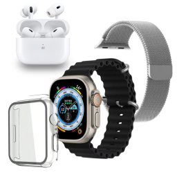 Klack Ultra 9.0 Pro Reloj Smartwatch Negro + Correa Metálica + Carcasa Protectora + Auriculares