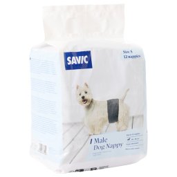 Pañales Savic para perros macho - Talla S: 26-40 cm, 24 unidades