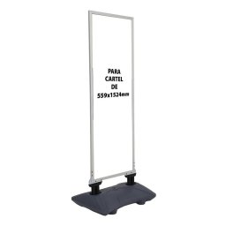 Caballete de exterior con base rellenable para cartel de 559x1524mm