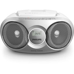 Philips AZ215S/12 Boombox Portátil Reproductor CD y Radio FM con Memoria 3W RMS Plata