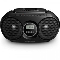 Philips AZ215S/12 Boombox Portátil Reproductor CD y Radio FM con Memoria 3W RMS Negra