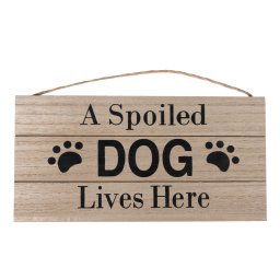 Cartel para puerta TIAKI «A Spoiled Dog Lives Here» - 1 unidad