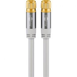 Goobay Cable de Antena Coaxial Conector F Macho/Macho 2m Blanco