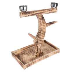 Percha de madera TIAKI para loros - 50,5 x 29 cm x 52 cm (L x An x Al)