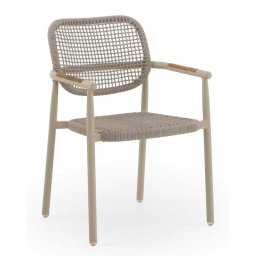 Pack 4 Sillones Aluminio Trenzado en Cuerda Color Arena Azpary