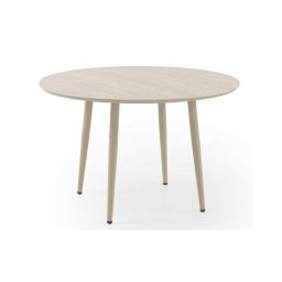 Mesa redonda exterior aluminio ceramica travertino Azpary