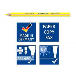 Lapices fluorescente staedtler textsurfer dry triangular amarillo caja de 12 unidades