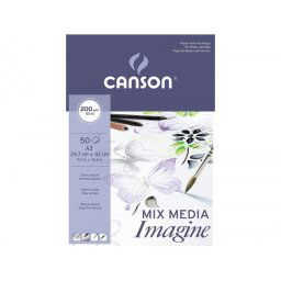 Bloc dibujo multitecnicas canson imagine din a3 encolado liso 29,7x42 cm 50 hojas 200 gr/m2