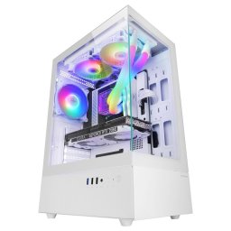 Mars Gaming Mc-xo Semitorre Atx Doble Cristal Templado Ventilador Frgb 120mm Doble Cámara Blanco